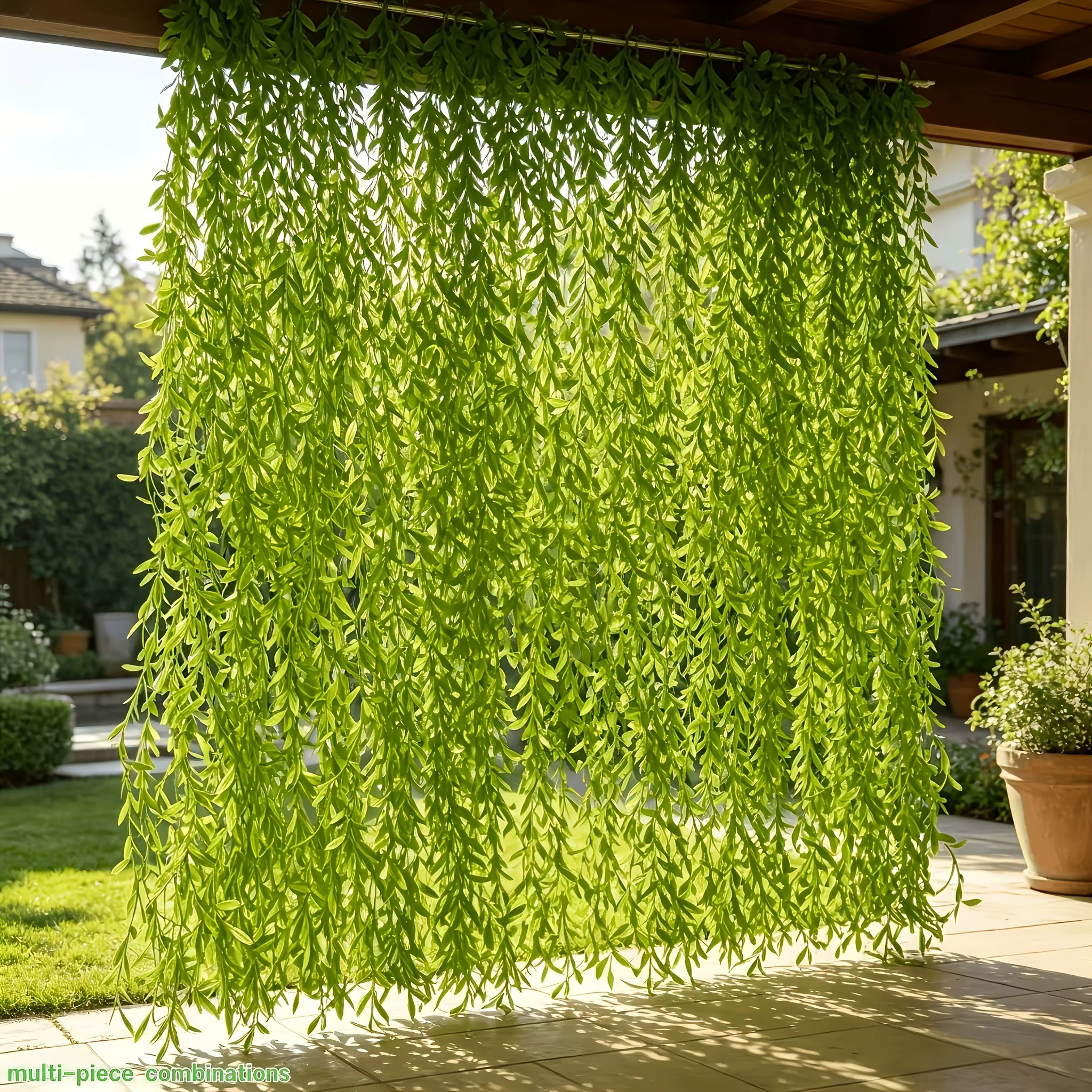 45 pièces de rideaux de lierre réaliste en forme de saule pleureur