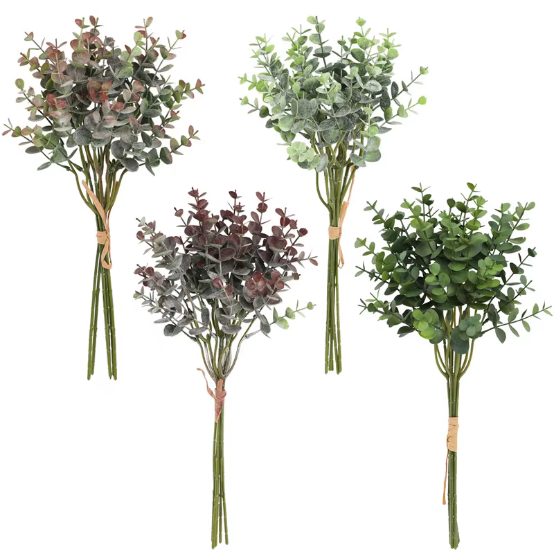 Bouquet de plantes artificielles en feuilles d'eucalyptus