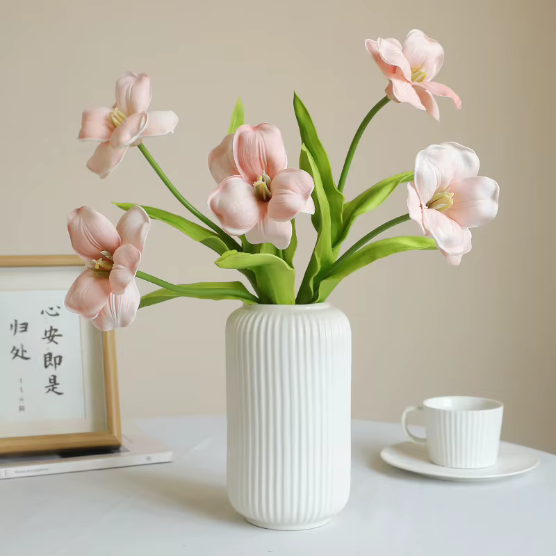 Fleur artificielle de tulipe ouverte de 20 pouces