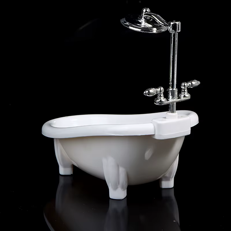 Meubles de baignoire miniatures pour maison de poupée, accessoires de salle de bains pour décoration de maison de poupée, jouets de simulation pour enfants, cadeau, 1/6