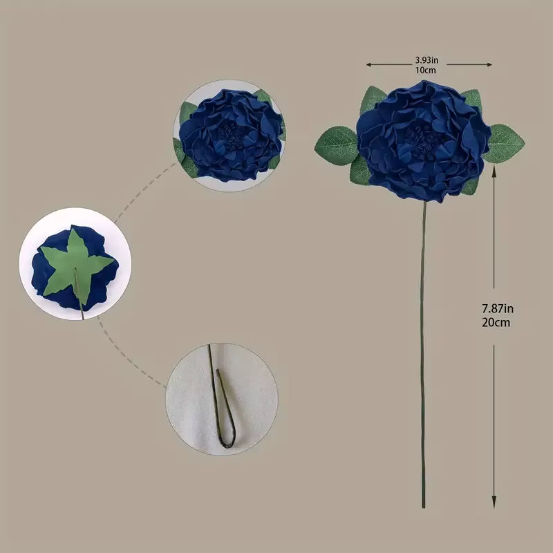 Roses Poussières Artificielles en Mousse avec Tiges pour Patients