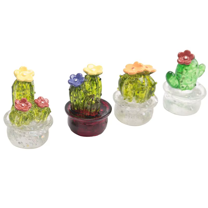 Figurines de cactus miniatures A84X-4Pcs