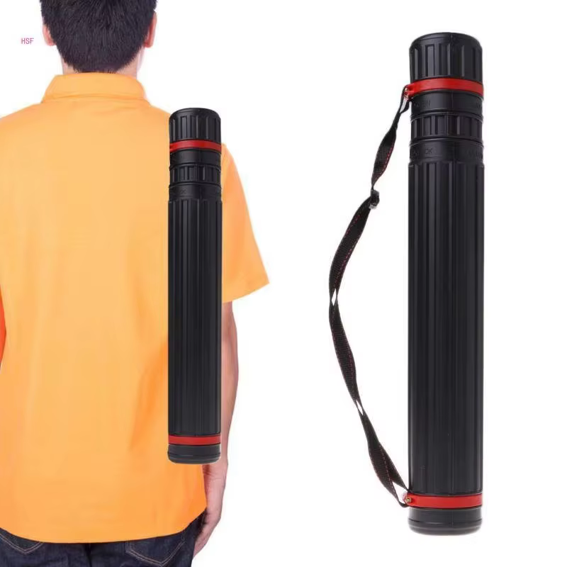 Tube de rangement pour dessins portable, réglable et extensible, avec bandoulière, léger, pour artistes, pour blocs de croquis d'extérieur