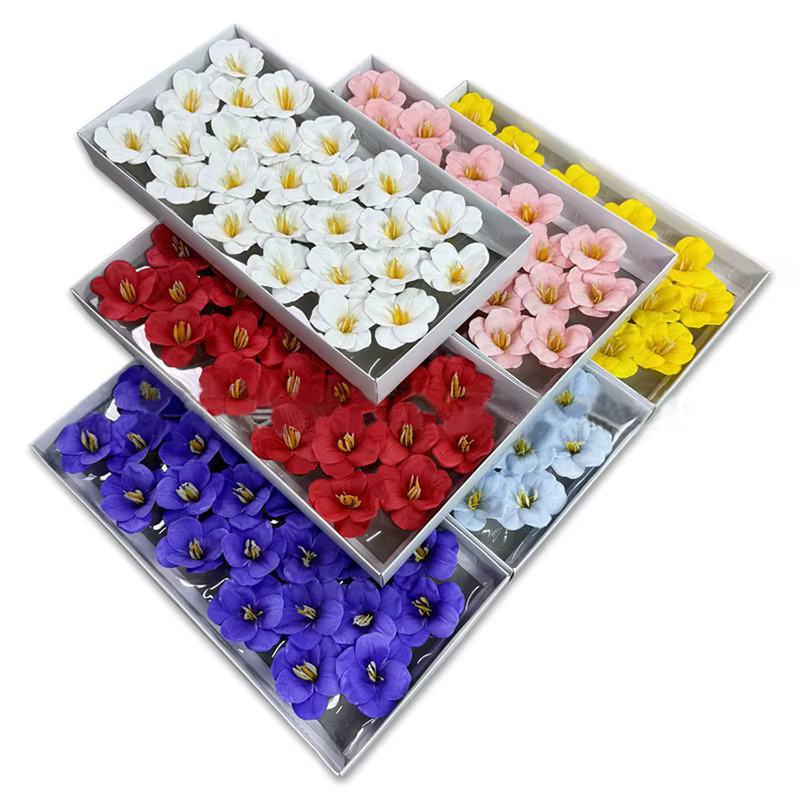 7x5 cm 10/50pcs tête de tulipe floraison fleur de savon bricolage cadeau floral pour la fête des mères anniversaire