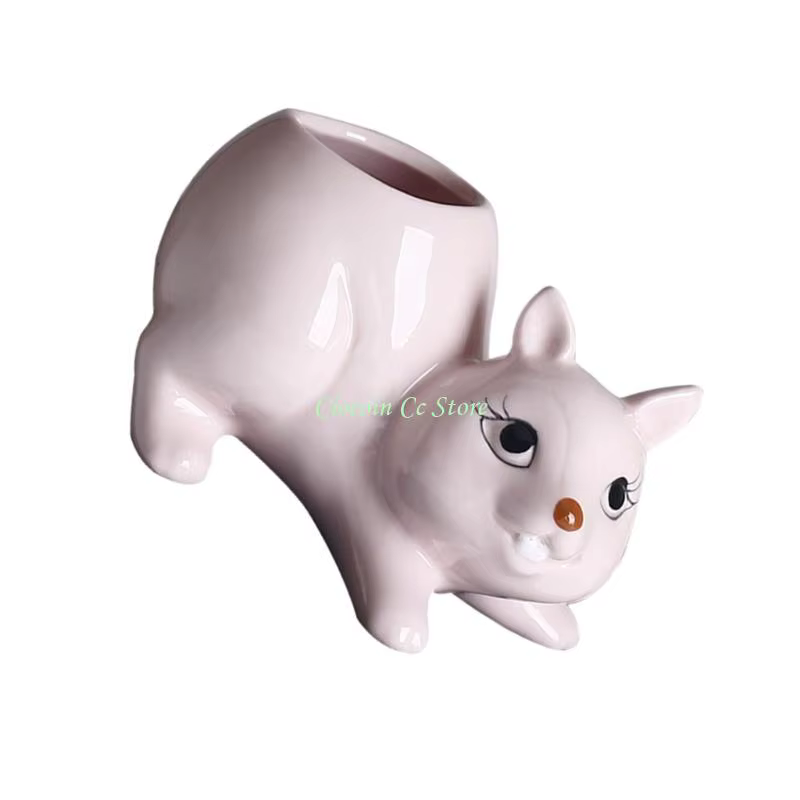 X90F Ceramic Plant Plante Pot Planter Squirrel Forme