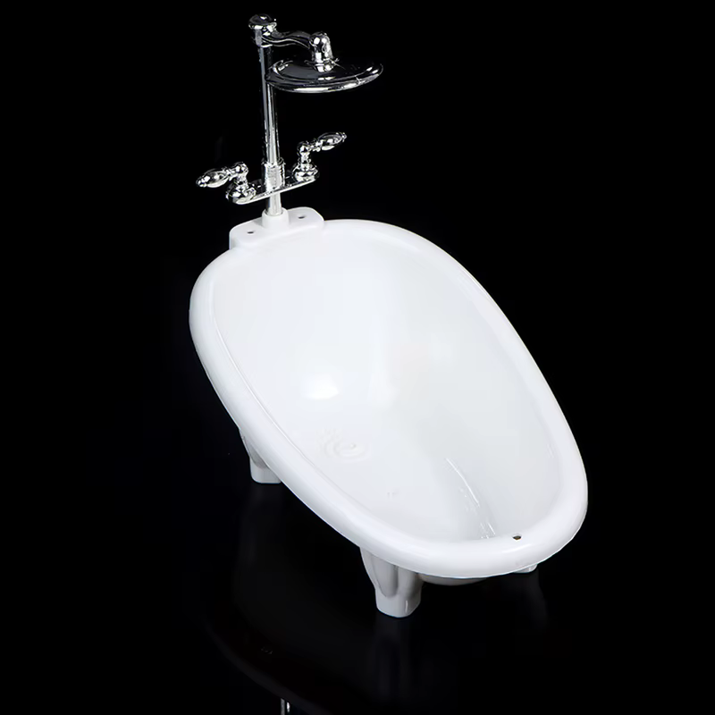 Meubles de baignoire miniatures pour maison de poupée, accessoires de salle de bains pour décoration de maison de poupée, jouets de simulation pour enfants, cadeau, 1/6