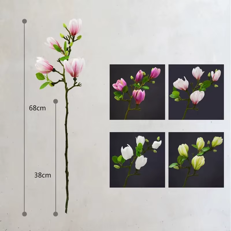 Fleur de Magnolia Artificielle à Branche Unique