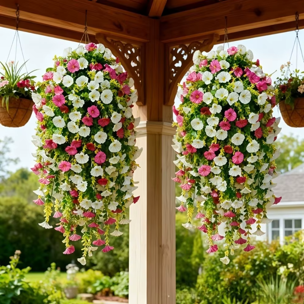Fleurs artificielles suspendues Faux Morning Glory