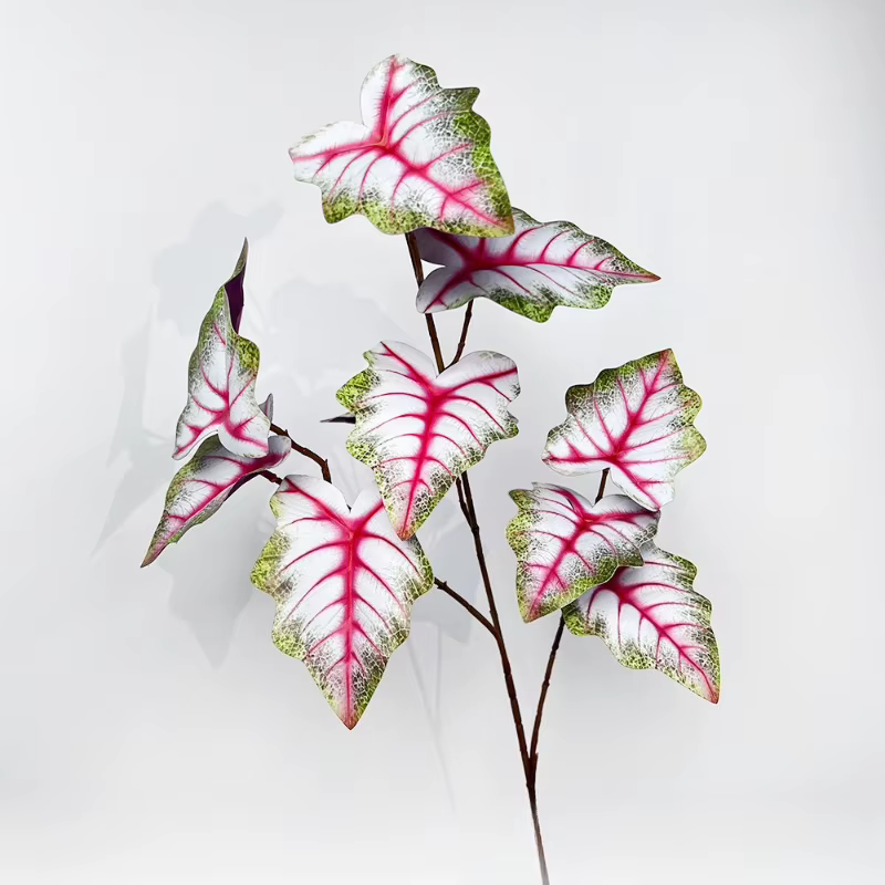 10 pièces de feuilles artificielles en plastique à 3 branches en forme de fer à cheval