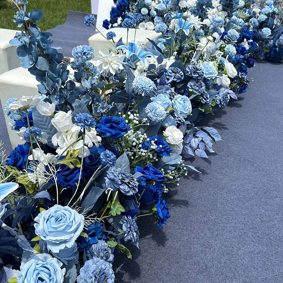 Haze bleu fleur extérieure fleurs artificielles décoration de mariage accrocher