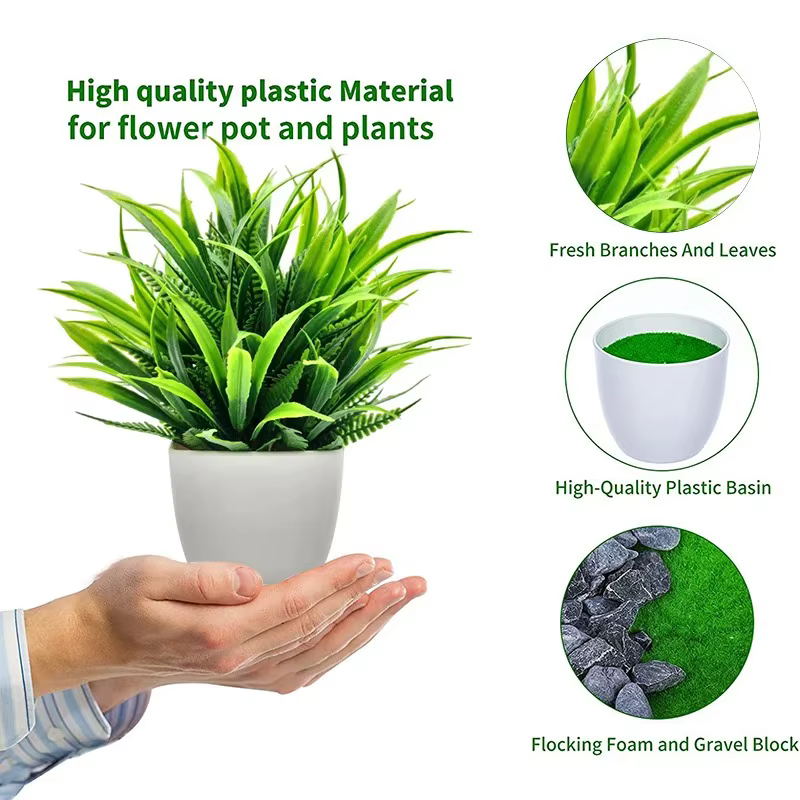 1 plante artificielle avec pot en plastique