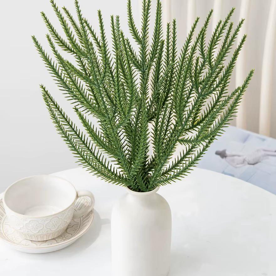 5pcs Artificialplant en plastique aiguilles de pin Accueil vase festival fête En Plein Air Jardin cour Arbre De Noël couronne Bricolage cadeau Décor