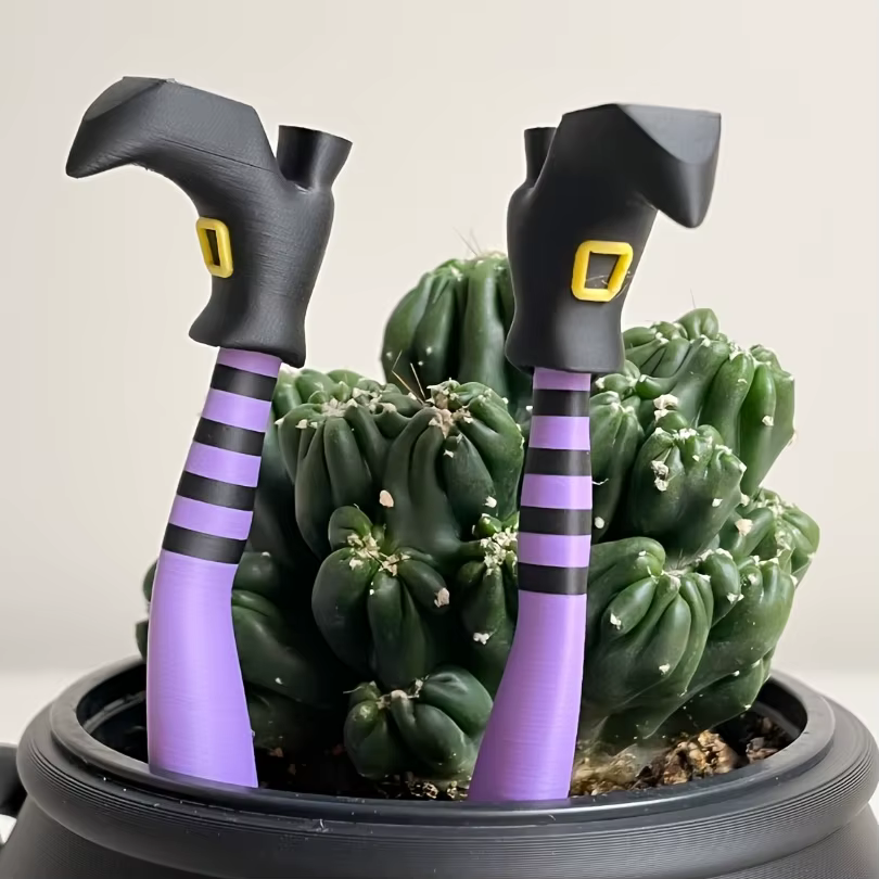 Lot de 2 pots de fleurs en forme de jambe de sorcière