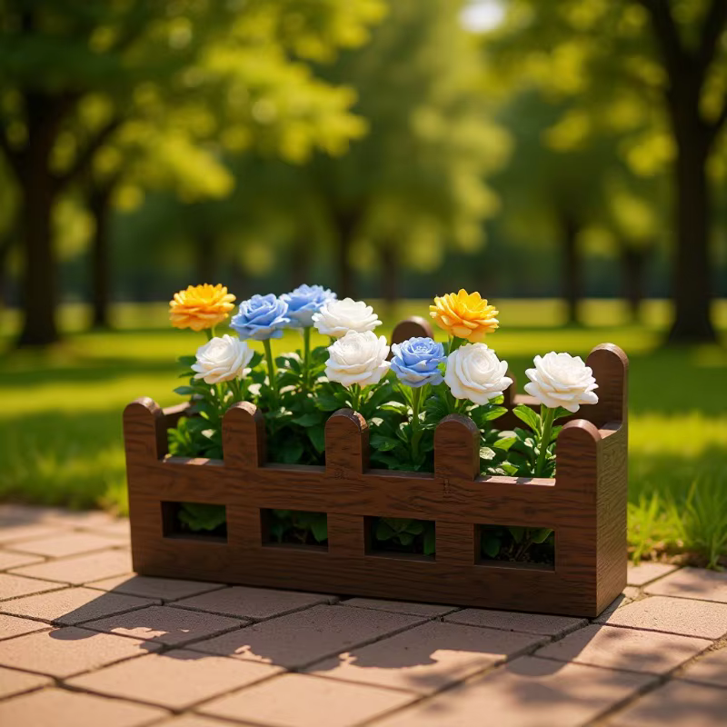 Mini fleur en pot, ensemble de fleurs de clôture de roses