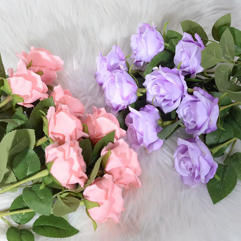 Roses artificielles en soie