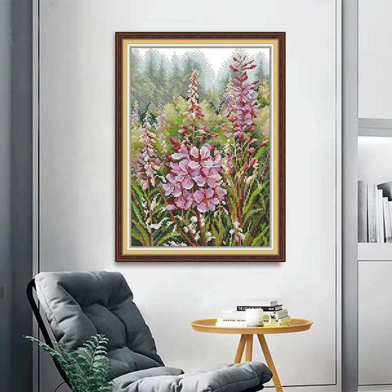 Joy sunday-Kit de Broderie de Fleurs Sauvages, Couture en Croix, Loisirs Créatifs, Bricolage, Art Mural, Cadeaux de Décoration, 16ct 14ct 11ct