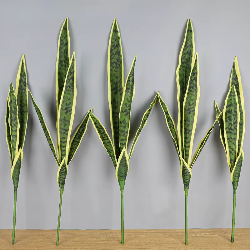 Simulé Hupilan bord jaune Agave succulente bonsaï fausse fleur simulée feuille Gladiolus