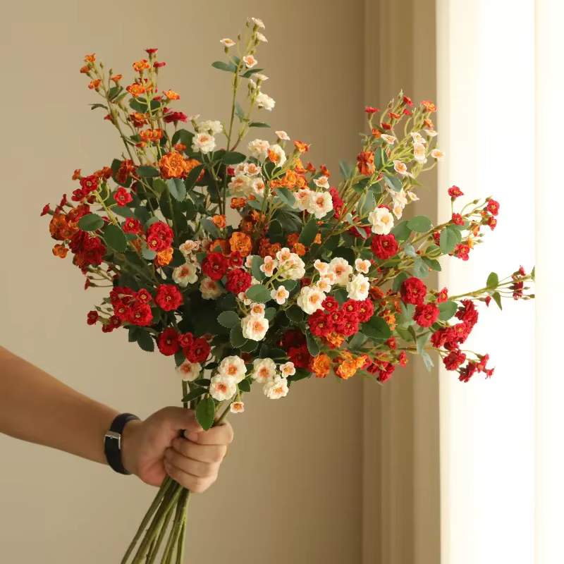 Longue branche petite rose simulation fleur