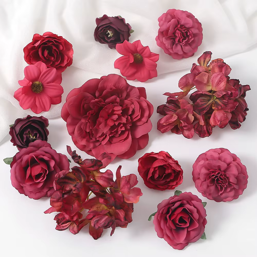 Mini fleurs artificielles en soie