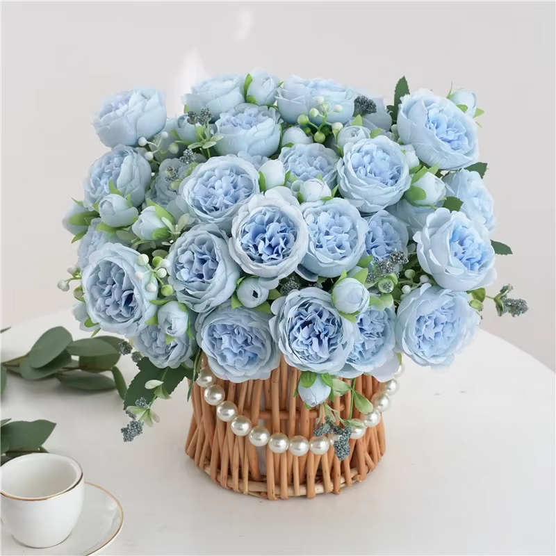 Bouquet de pivoines artificielles d'aloès vert
