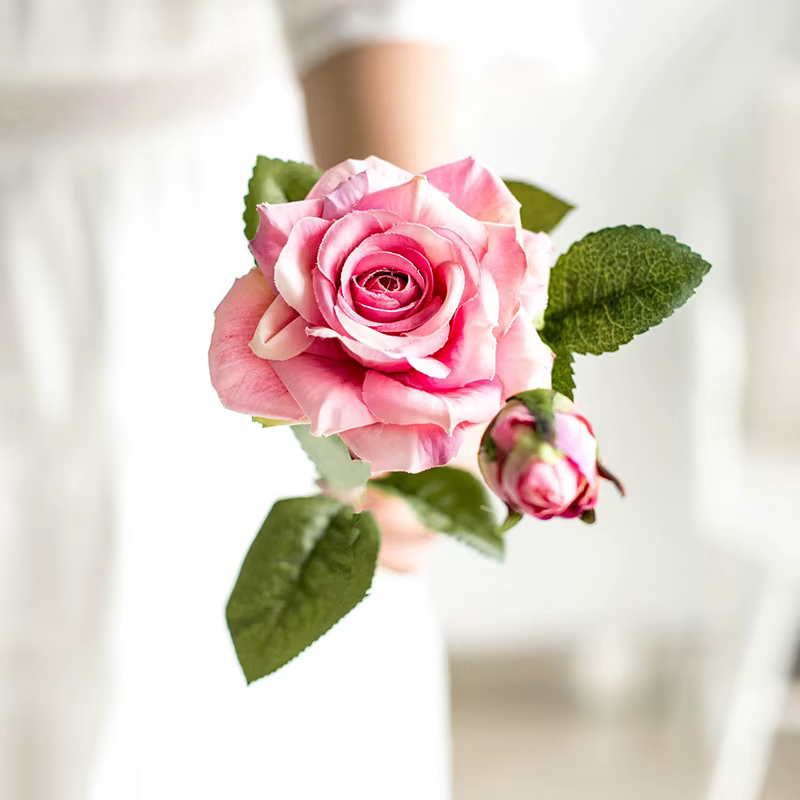 Fleurs artificielles grandes Roses en soie