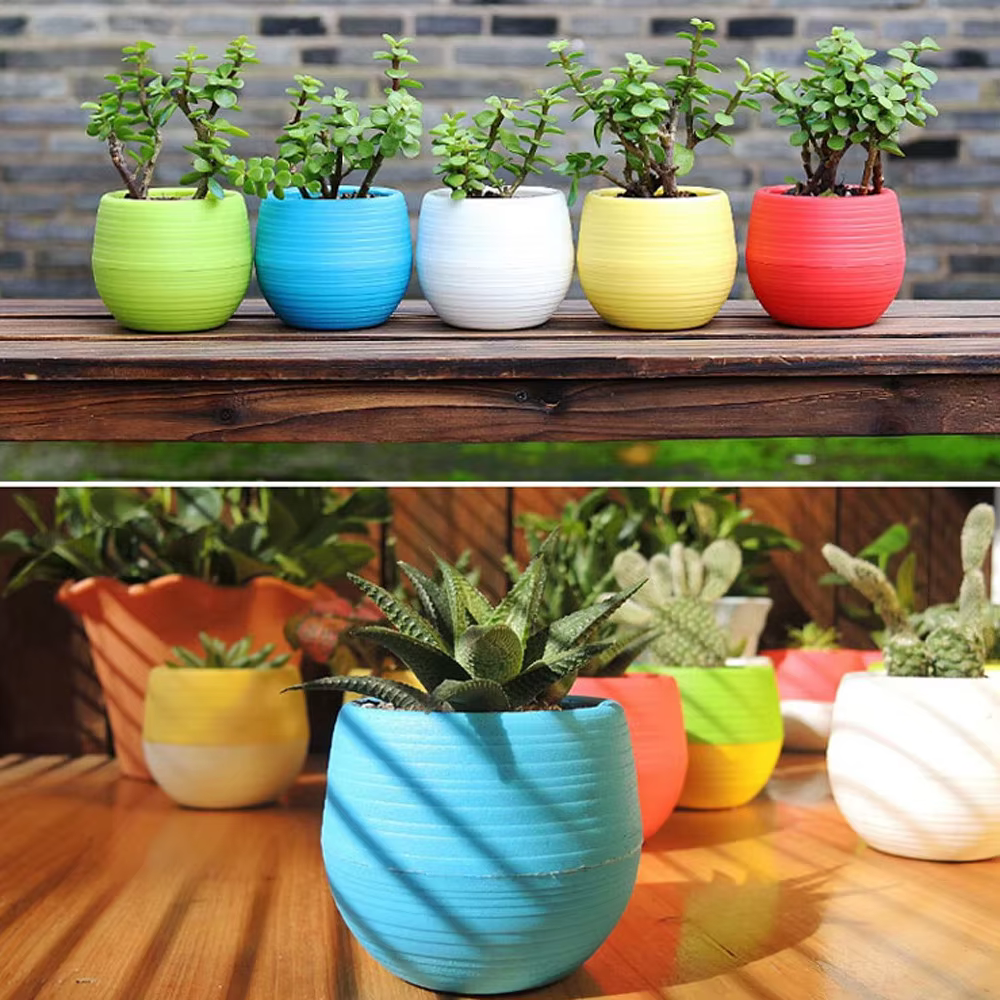 Mini pot de fleurs rond en plastique écologique