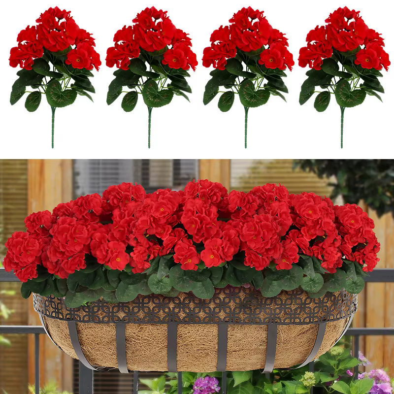 Lot de 10 fleurs artificielles en soie