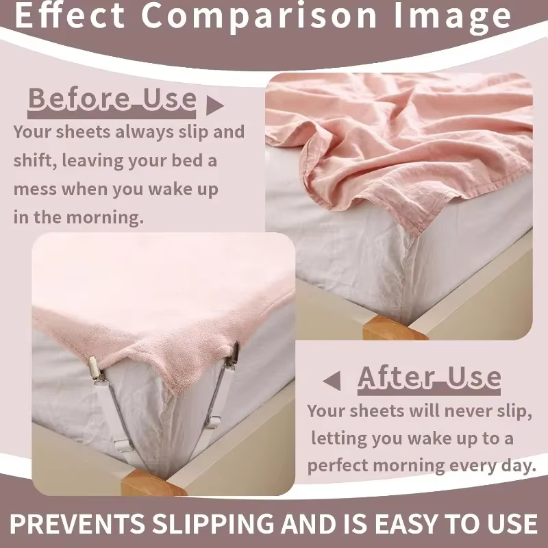Attaches de drap de lit réglables, sangles élastiques pour draps, attaches de literie ajustables pour la maison et l'hôtel