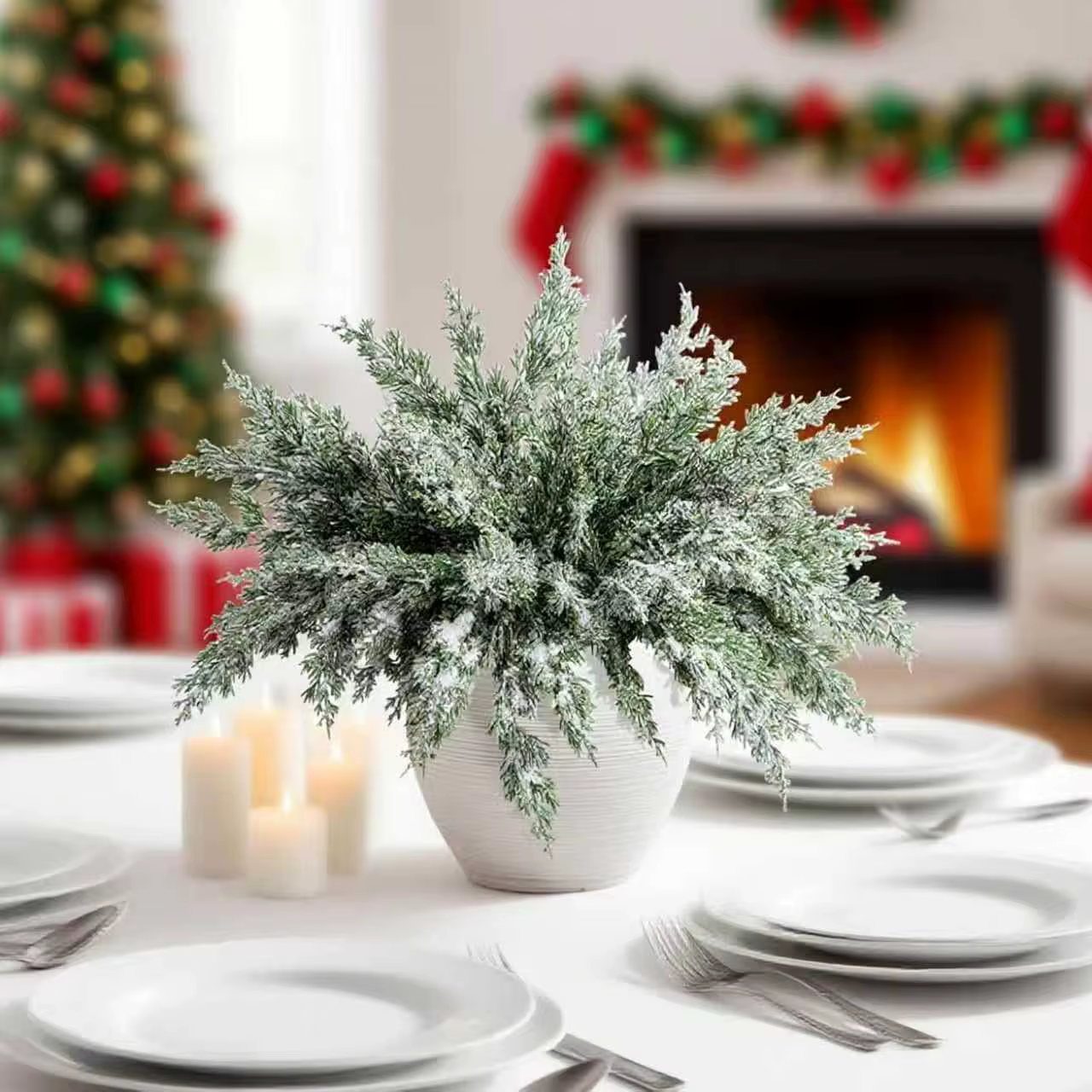 Plantes artificielles Tarzon Feuilles De Noël Arbre Partie Accueil Chambre Décoration De Table En Plein Air Cour Jardin Fleur De Mariage Bricolage Cadeau Boîte