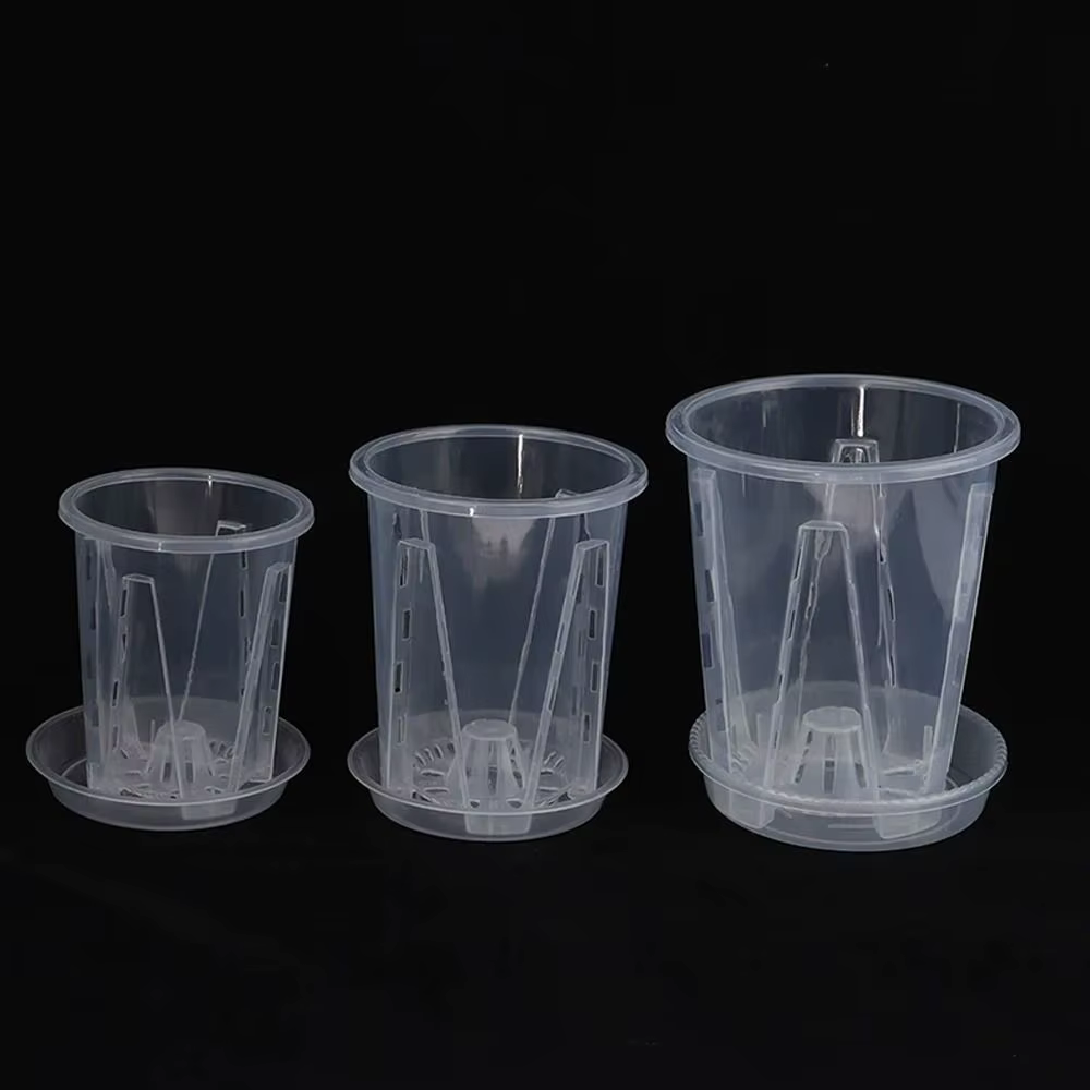Pot de fleurs transparent respirant pour le contrôle des racines