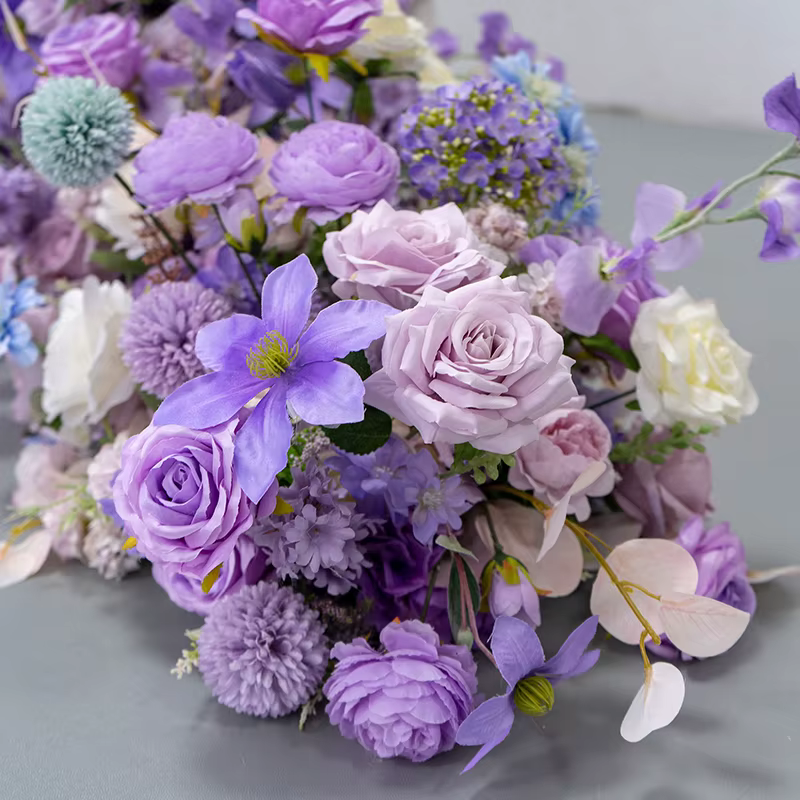 Guirlande de fleurs artificielles violettes pour canapé/table