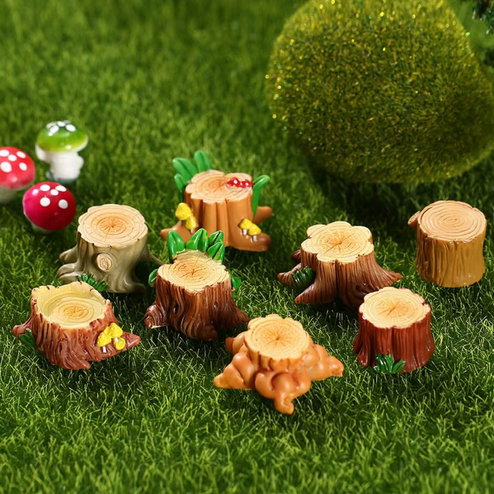 Mini Figurine Miniature de Souche d'Arbre Mignonne