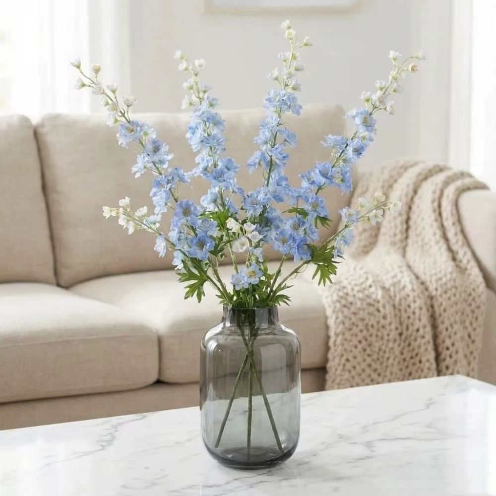 Fleur artificielle de Larkspur à feuilles vertes
