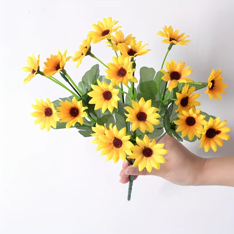1 bouquet, 24 fleurs de tournesol artificielles