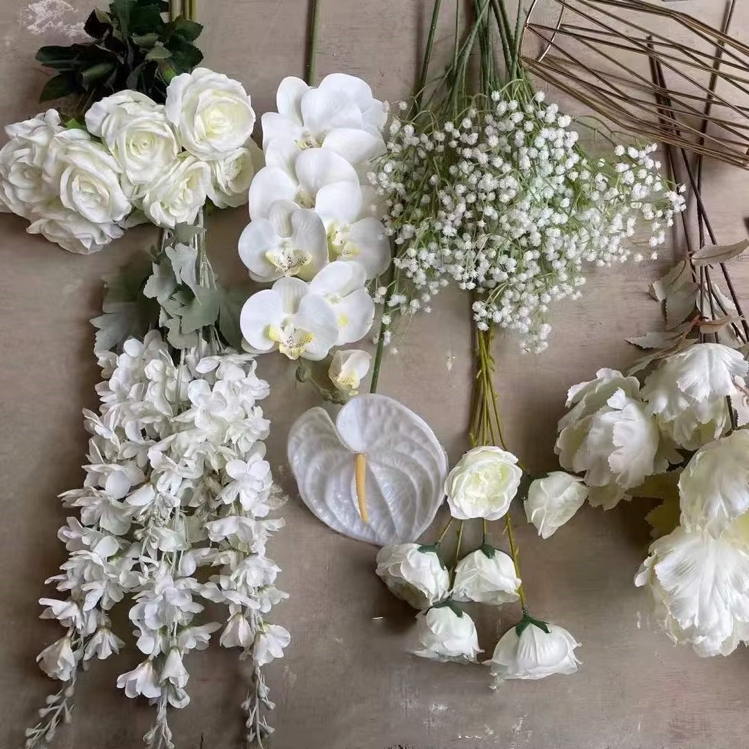 Rose artificielle blanche pour décoration de mariage