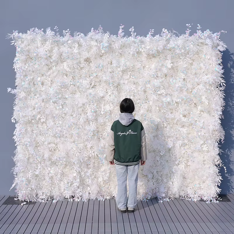 A8894 pur blanc fleur de cerisier Eucalyptus brume herbe retrousser tissu