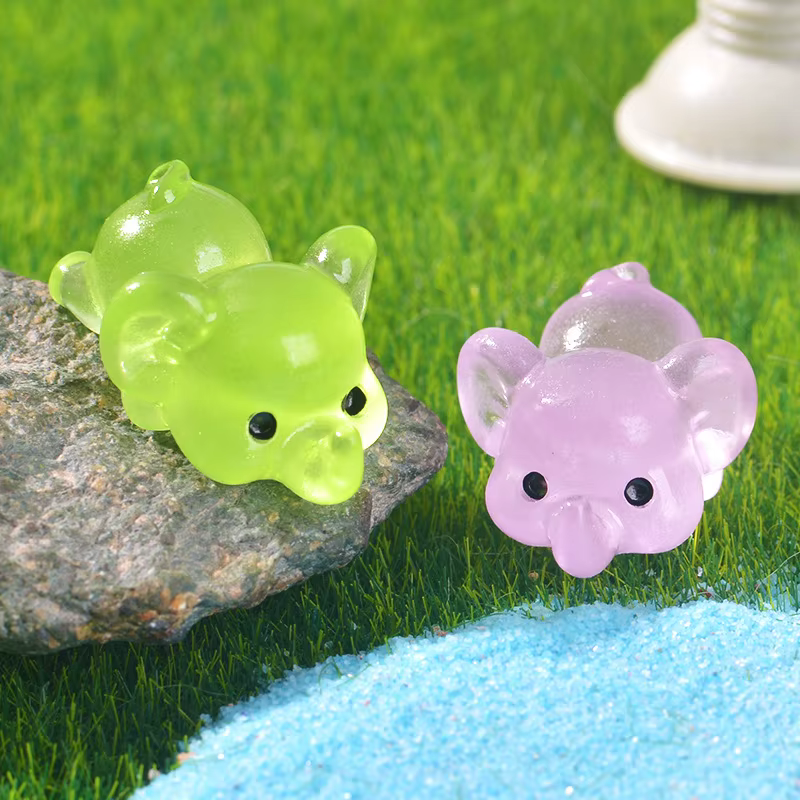 20 pièces éléphants miniatures fée jardin décoration lumineux Mini éléphant Figurines décor à la maison bricolage