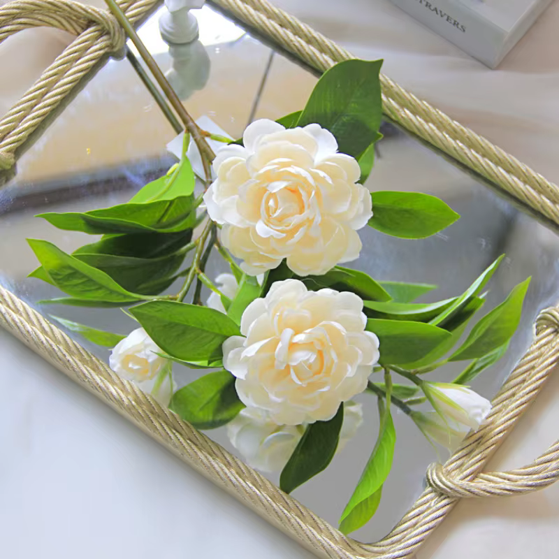 Fleur artificielle en soie de camélia unique