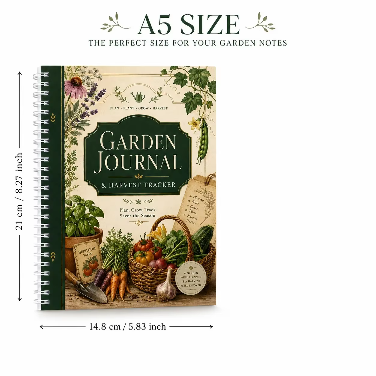 Carnet de Jardinage et Planificateur de Récolte A5 – Agenda