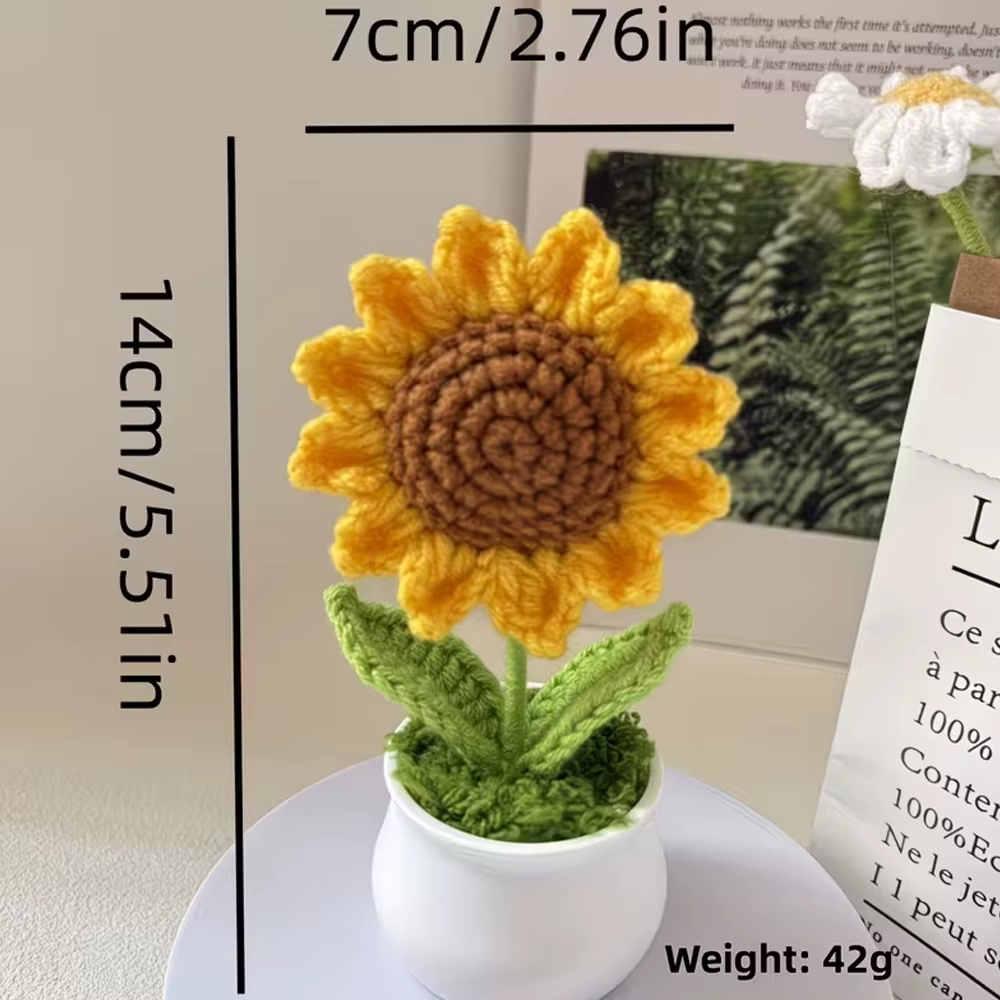 1 pièce de décoration de bonsaï de fleurs artificielles tissées à la main