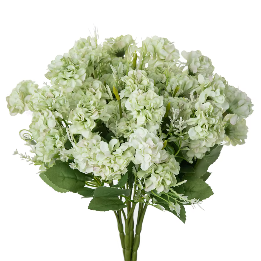 Fleur artificielle 5 Fourche Bouquet De Soie Oeillet Printemps Boule Chanceux Simulation Faux Maison Doux Robe Paysage