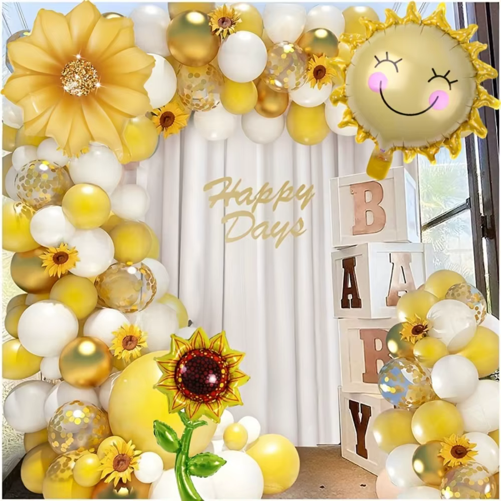Ensemble de guirlandes de ballons jaune tournesol
