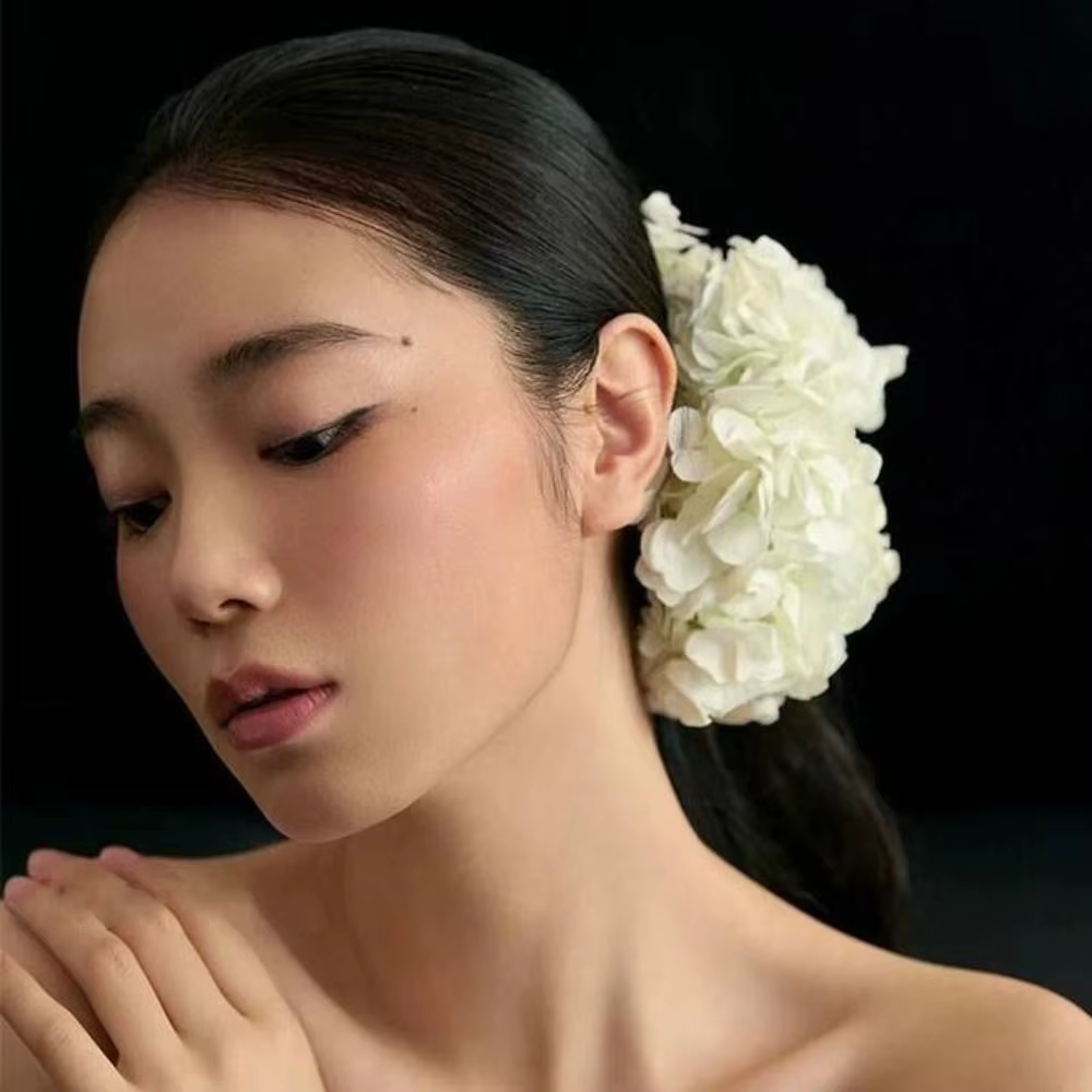 Nouvelle coiffe de mariée blanche en fleurs d'hortensia, style français, élégante, bijoux de cheveux de mariage, accessoires pour cheveux