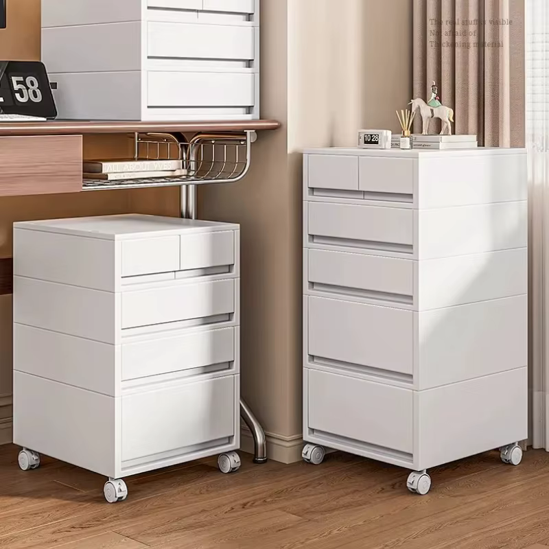Armoire de rangement de bureau mobile avec tiroirs – Organisateur pour bureau/sous-bureau, chariot roulant à plusieurs niveaux pour papeterie et documents