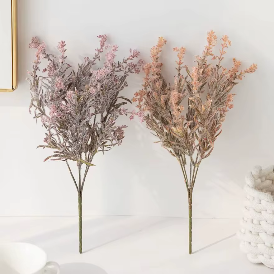 Fleur artificielle plante flocage lavande Bouquet Accueil Vase Table Jardin BRICOLAGE Cadeau Couronne Matériel De