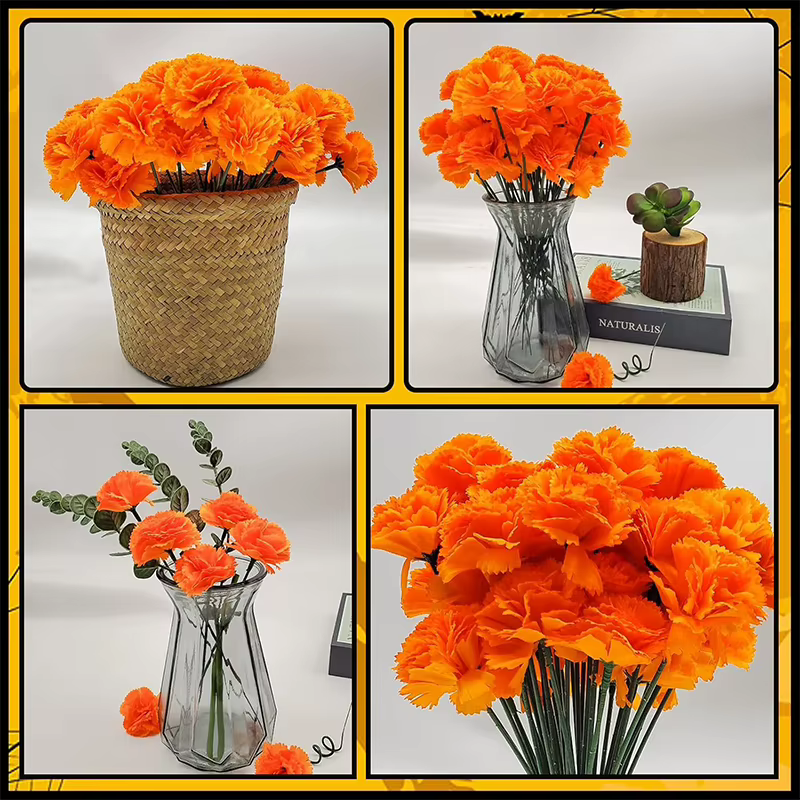 Têtes de fleurs de marguerite orange de 5cm