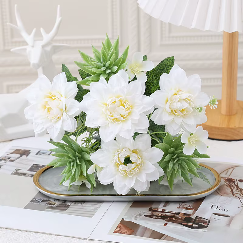 Bouquet de simulation dahlia succulente