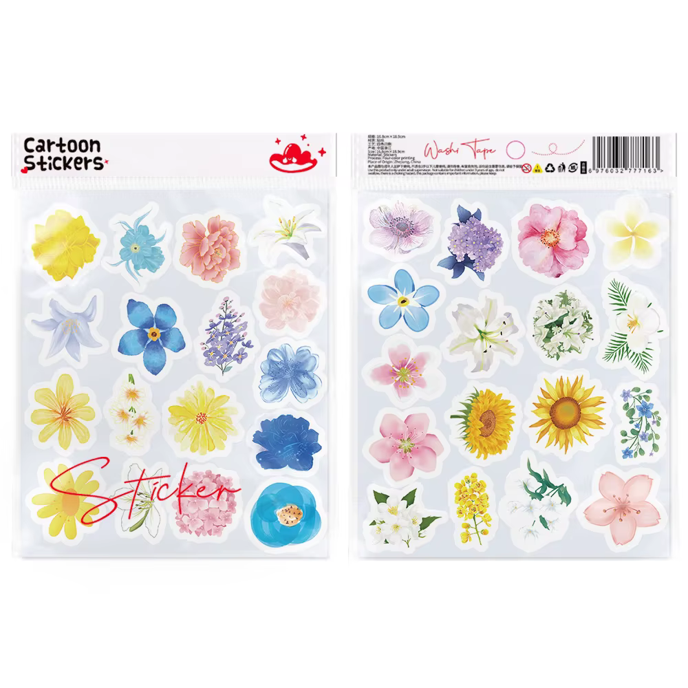 100 autocollants floraux et de fleurs de haute qualité
