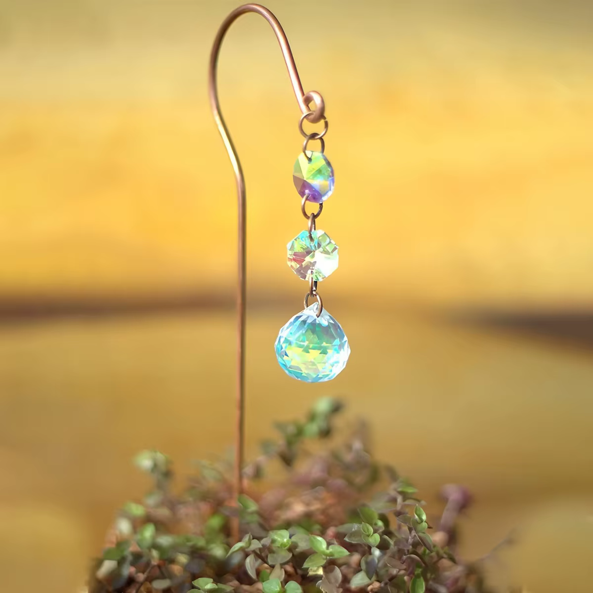 Attrape-soleil boule de cristal POTS de fleurs Pile plante souches plantes en pot intérieur extérieur suspendu