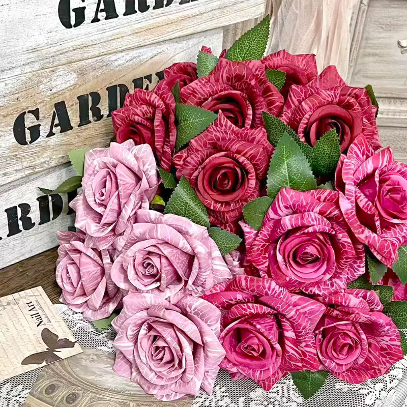 Fleurs artificielles en soie à 7 têtes